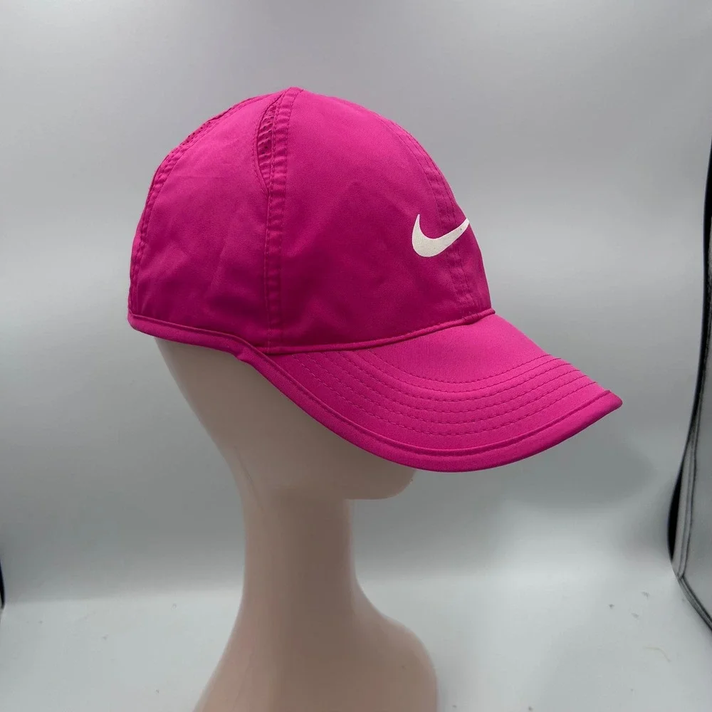 Nike Featherlight Dri-FIT Running Hat Pink Adjustable Tennis Cap Swoosh Logo
